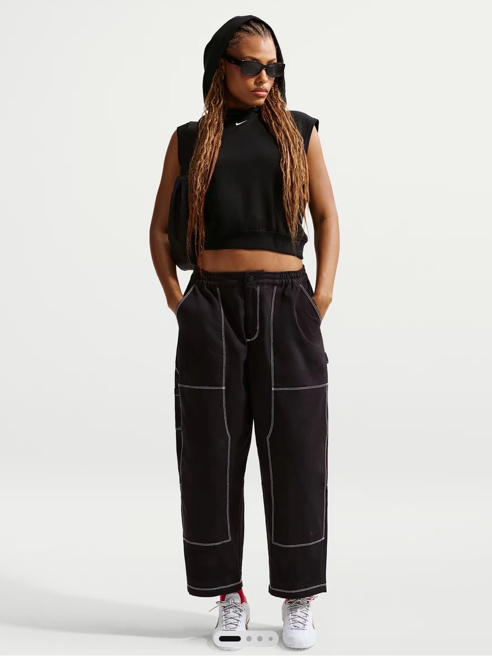 Nike Women's Loose Low-Rise Carpenter Pants Black Size XS